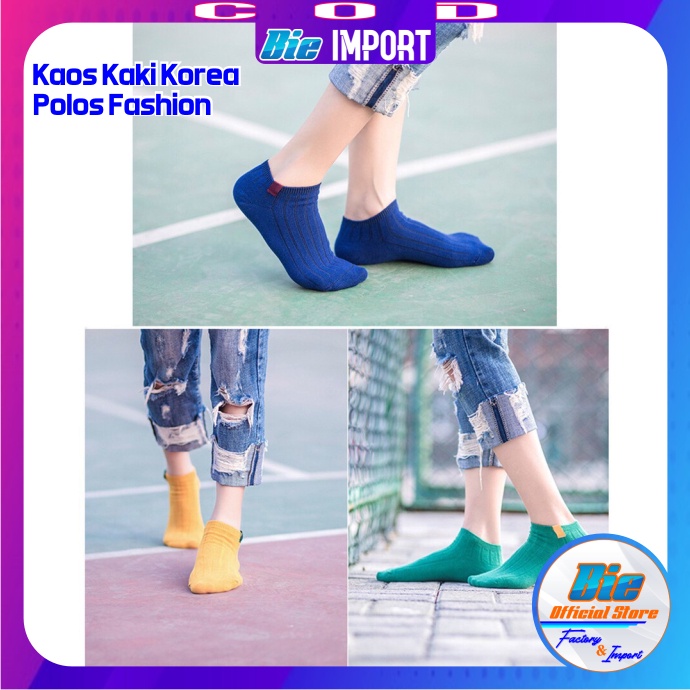 Kaos Kaki Korea Wanita Polos Fashion Impor Best Seller