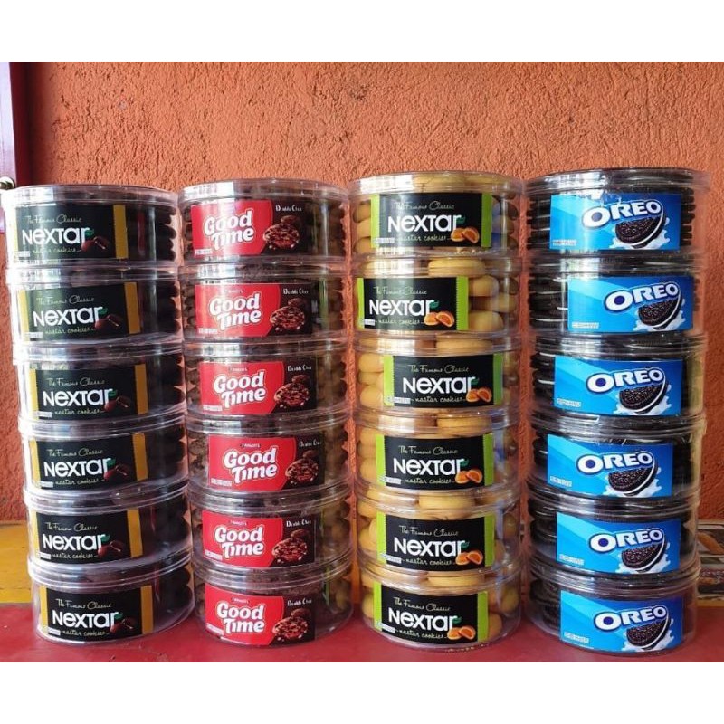 Biskuit Ori Kemasan Toples 500gr (Oreo, Good Time, Nextar Nanas, Nextar Brownies)
