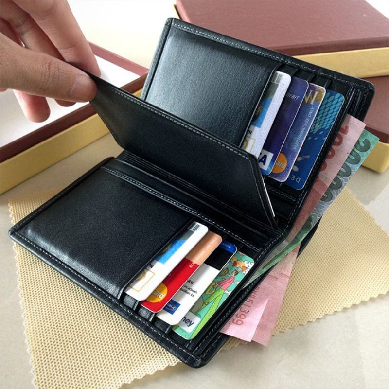 Dompet Kulit Pria 3/4 Original Lipat 3 Bahan Kulit Asli