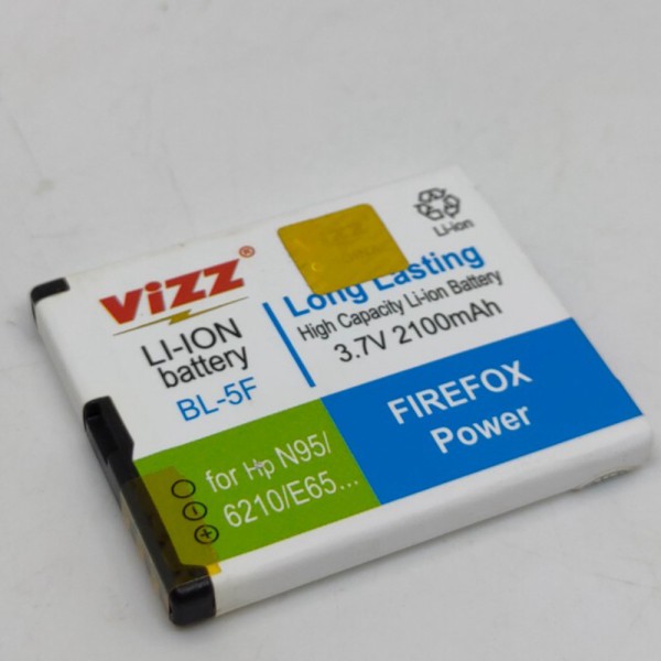 Baterai Vizz BL 5F Nokia N95 6210 E65 Battery Batre Double Power Viz Supermurah