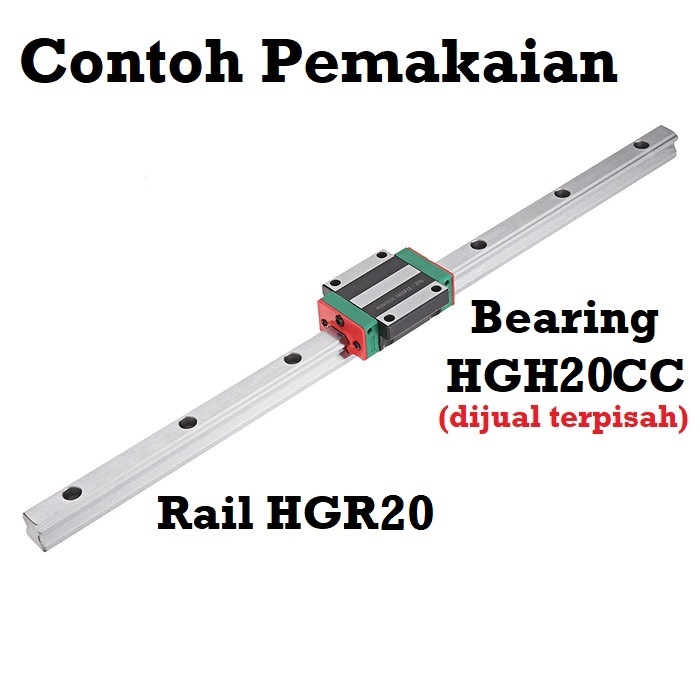 [HAEBOT] Linear Guide Rail HGR20 HGR 20 20mm 10cm Rel CNC Laser CO2 Router Milling Plasma HGH20 Motion Industri Full Triplek Mesin Mekanik Otomasi