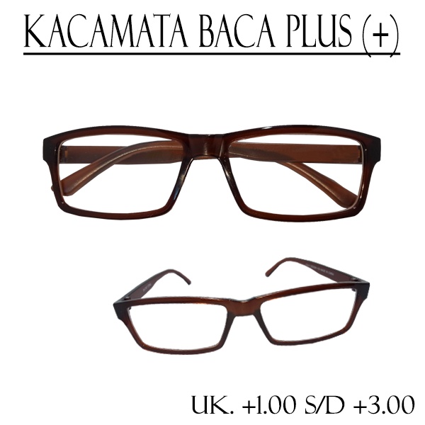 Kacamata Lensa Baca Plus (+) Frame Coklat Elegan Kacamata Rabun Dekat +1.00 - +3.00 Pria dan Wanita