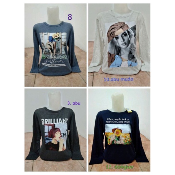 Kaos Tzone cewek lengan panjang raglan 7/8