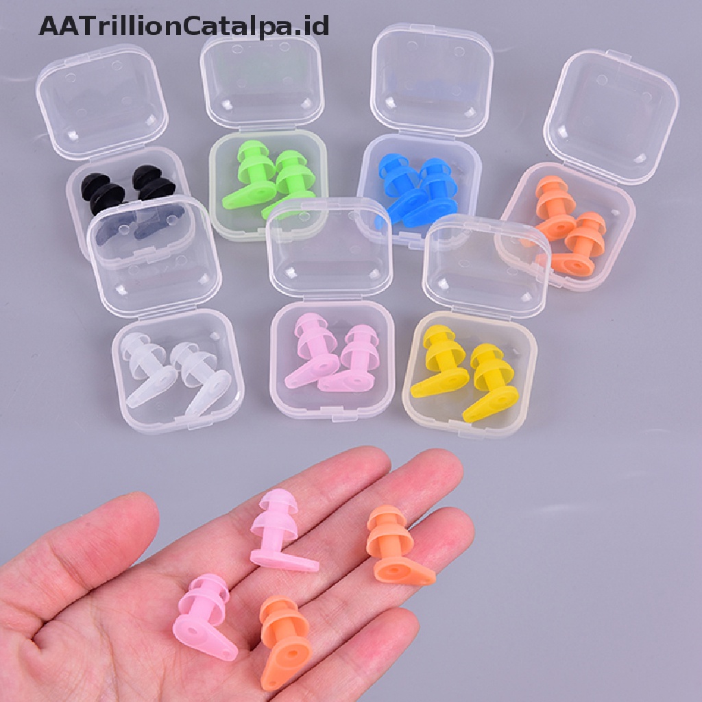 Aa 1 Pasang Earplugs Bahan Silikon Tahan Air Untuk Olahraga Air