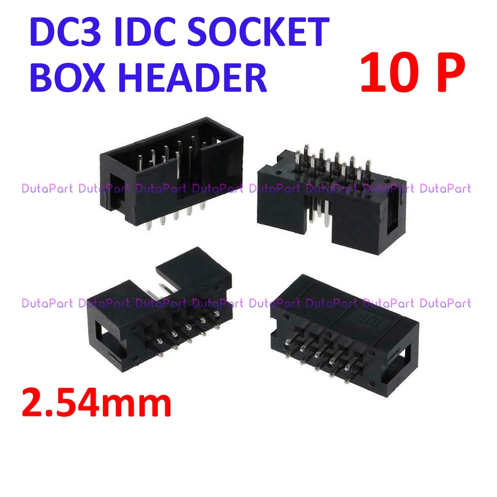 DC3-10P Socket IDC Male Lurus 10P 10 Pin 2x5 2.54mm Box Header JTAG