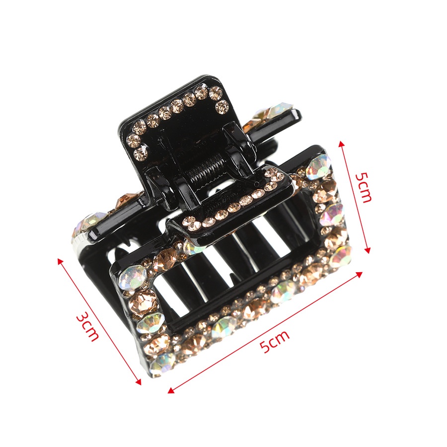 Jepit Rambut Bentuk Persegi Kecil Aksen Berlian Imitasi Untuk Wanita