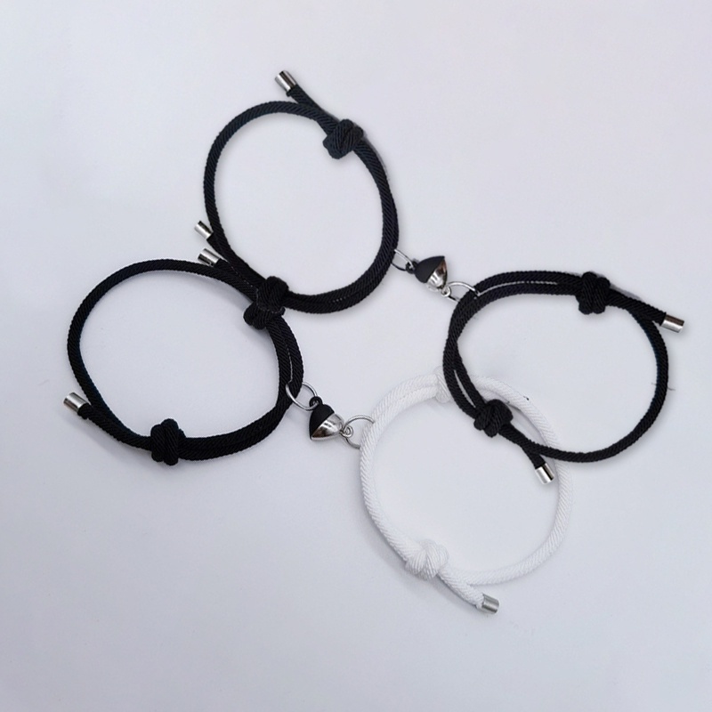 Prettygood2 Pcs Pasangan Gelang Magnet Adjustable Pesona Gelang Cinta Aksesoris Fashion Hadiah - GOOD