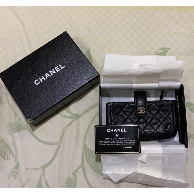 Chanel Wallet Pouch and Mobile Case Leather Authentic