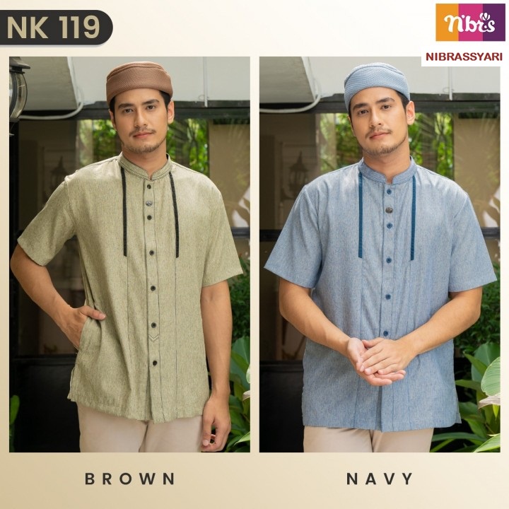 BAJU KOKO NIBRAS TERBARU NK 119 / KEMEJA NIBRAS BAHAN PREMIUM / KEMEJA PUTIH KASUAL KEKINIAN / KEMEJ