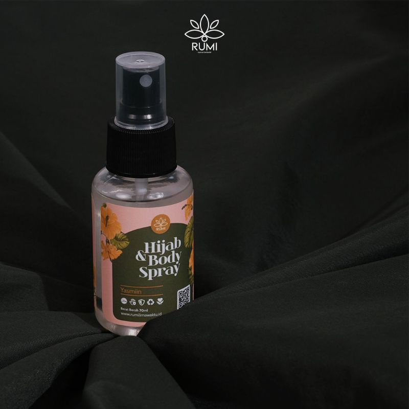 Hijab &amp; Body Spray Minyak Wangi Parfum Yasmiin Halal Rumi Lima Waktu Pengharum Badan