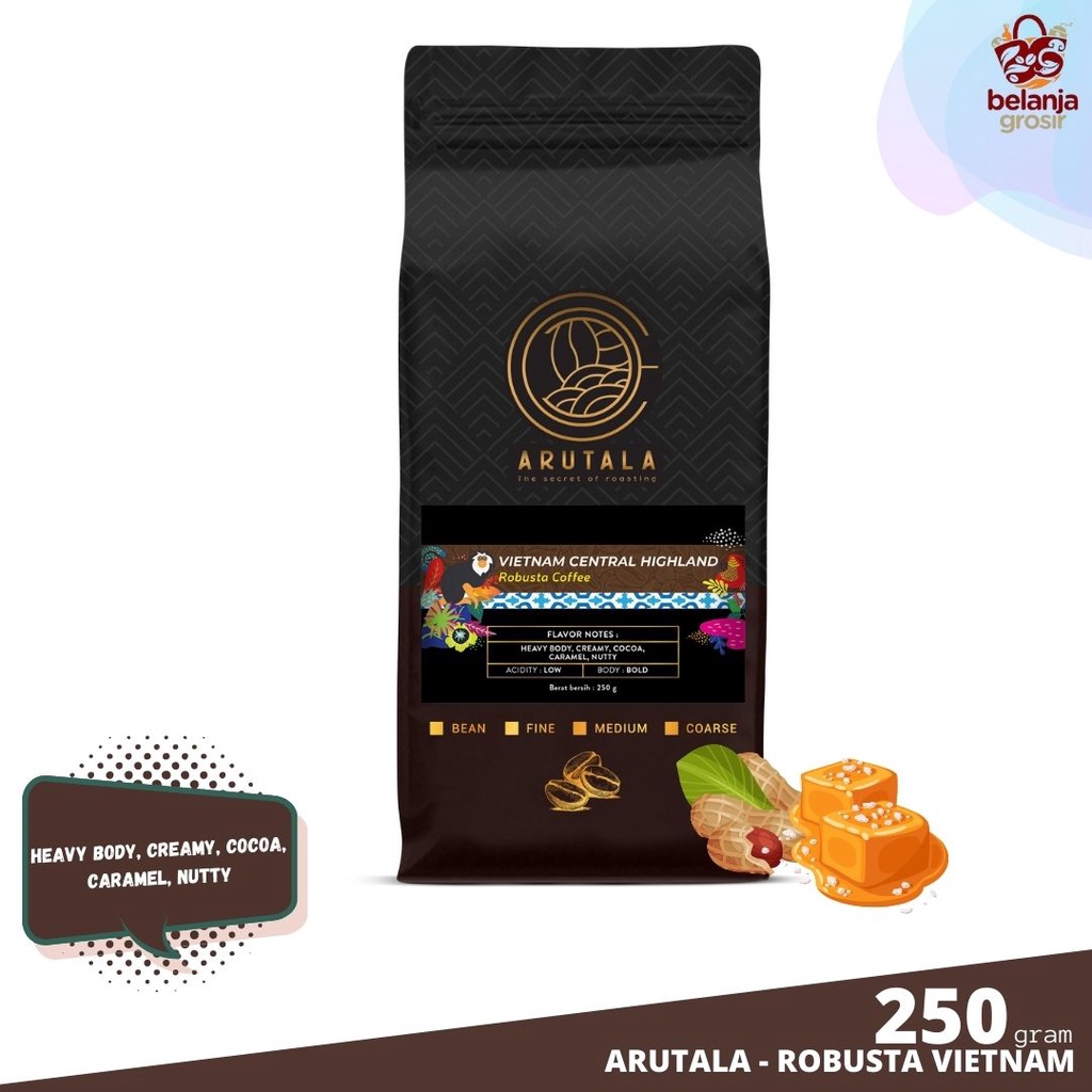 

ARUTALA Kopi Robusta Vietnam Central Highland 250 gram