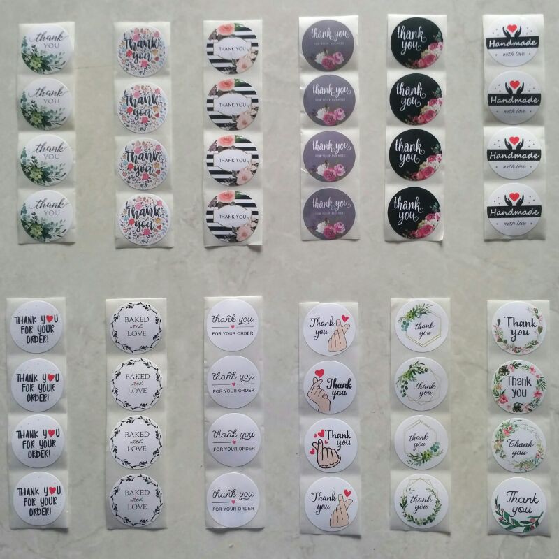 

Sticker Thank You Stiker Terima Kasih Stiker Label Segel Kemasan Bingkisan Parcel 2,5 Cm Ecer Perbiji 1 Pcs