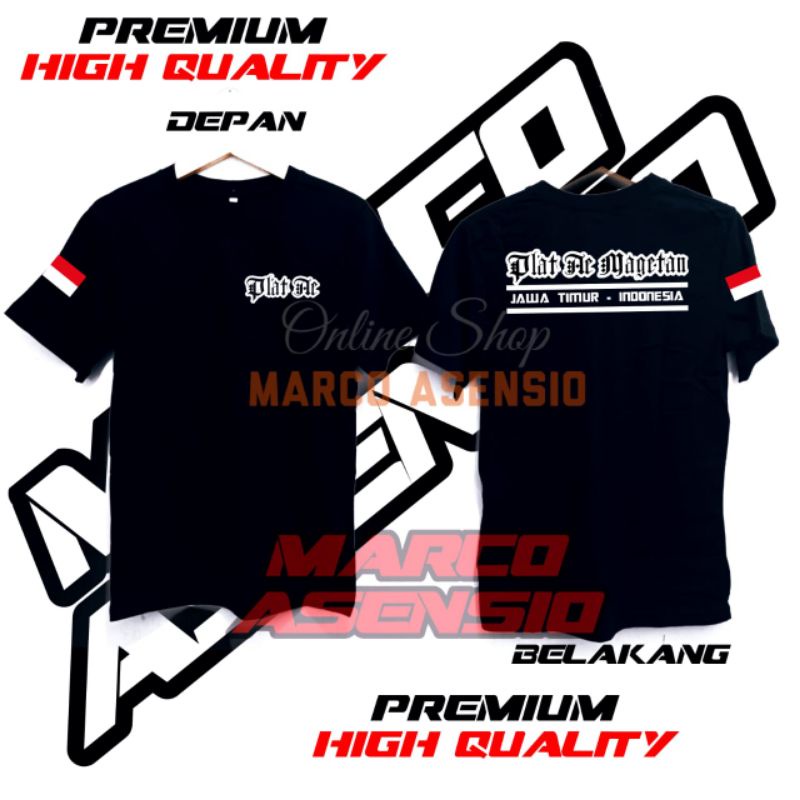 KAOS PREMIUM FASHION PRIA MAUPUN WANITA TULISAN PLAT AE MAGETAN | MA10
