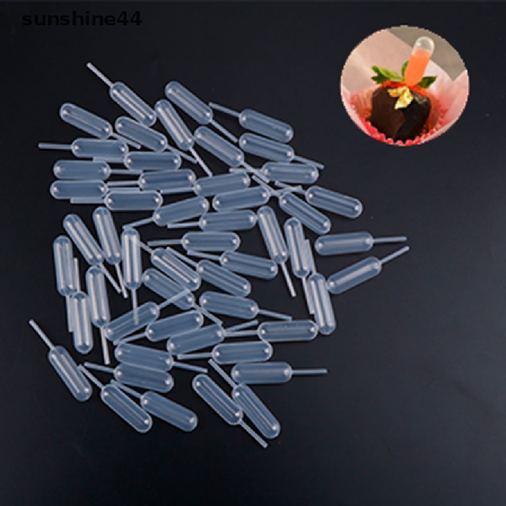 Sunshine 100pcs Pipet Plastik 4ml Sekali Pakai Untuk Cupcake