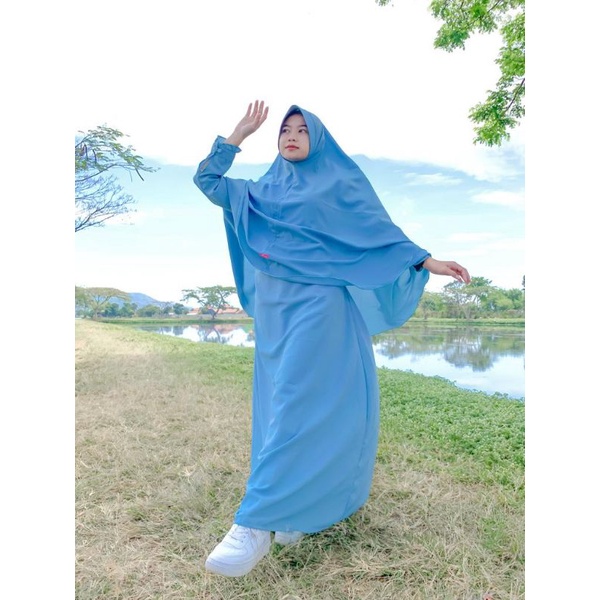 jilbab kerudung bergo jumbo fashion muslim-Blue min