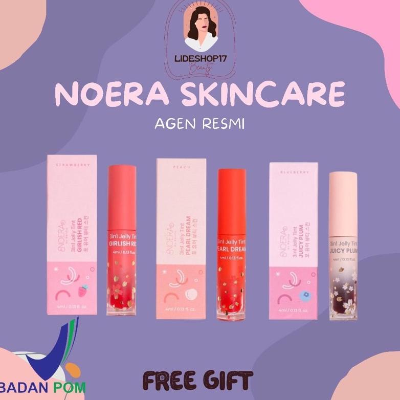 (Ready) 3 In 1 Jelly Tint Noera Beautycare Lipscare 3In1 Liptint Juicy Plum Girlish Red Pearl Dream