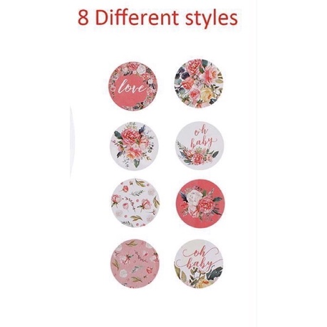 sticker roll 100 pcs bunga