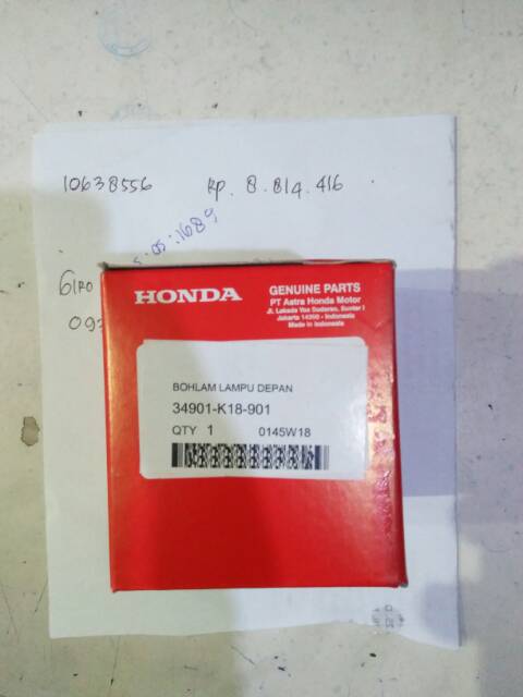 Bohlam honda veza original ahm