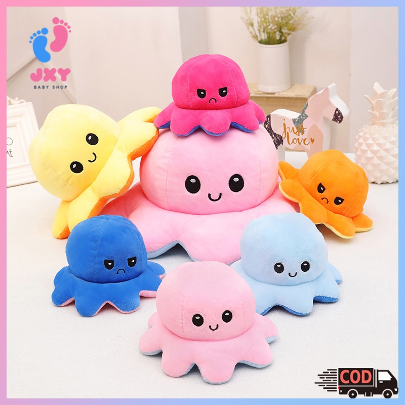 Boneka Gurita Octopus Doll Bisa Bolak Balik Cumi Ekspresi Rainbow Pelangi/Boneka octopus L147/196/197
