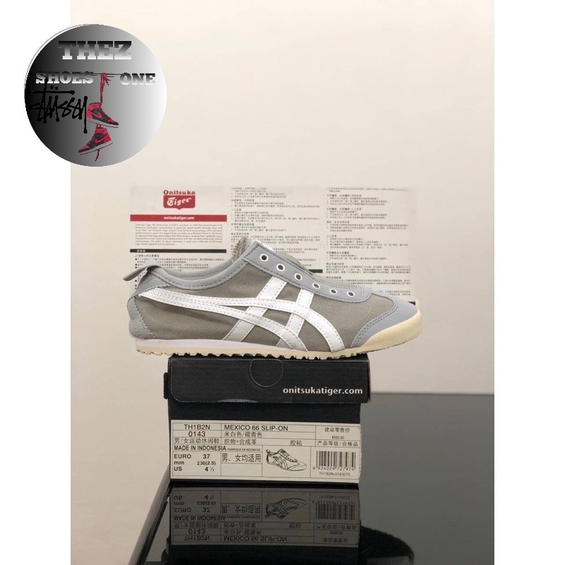 Sepatu Onitsuka Tiger Slip On Grey White High Quality