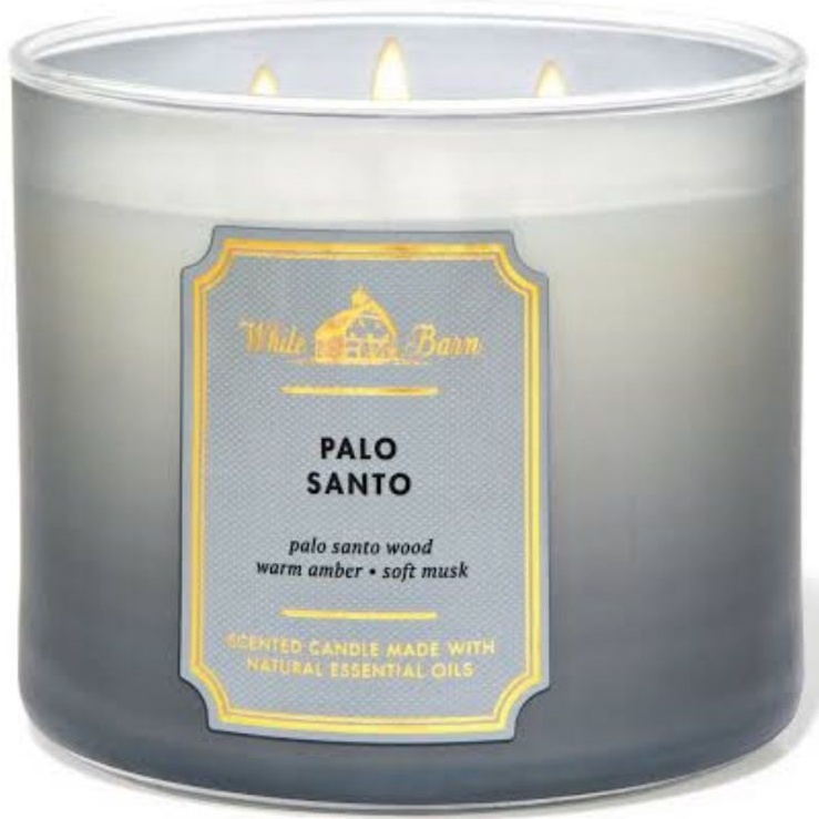 BATH &amp; BODY WORKS BBW PALO SANTO 3-WICK SCENTED CANDLE 411 G LILIN WANGI 3 SUMBU UKURAN BESAR PENGHARUM RUANGAN