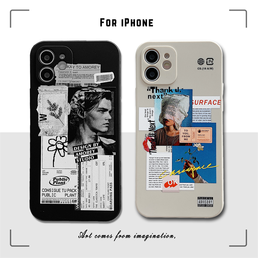 New Illustration Design Case untuk iPhone 13 / 11 / 12 Pro Max X XR Xs Max