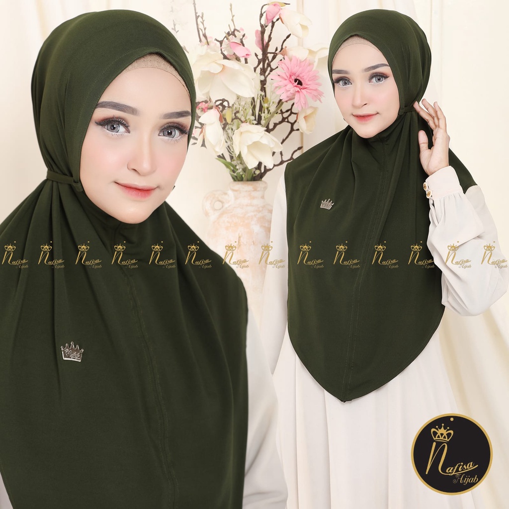 Nafisha Hijab Instan Bergo Syria Tali Polos Jersey Super