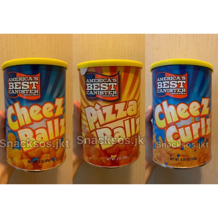 

Siap Krim America'S Best Canister Snacks Cheez Balls / Pizza Ballz - Usa - Cheez Curlz