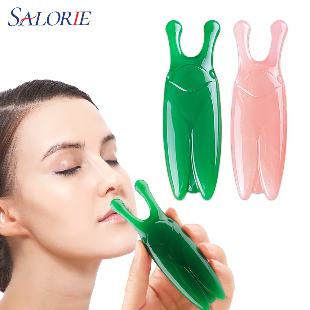 Salorie Roller Pijat Gua Sha Bahan Resin Alami Untuk Wajah / Mata / Tubuh / Hidung