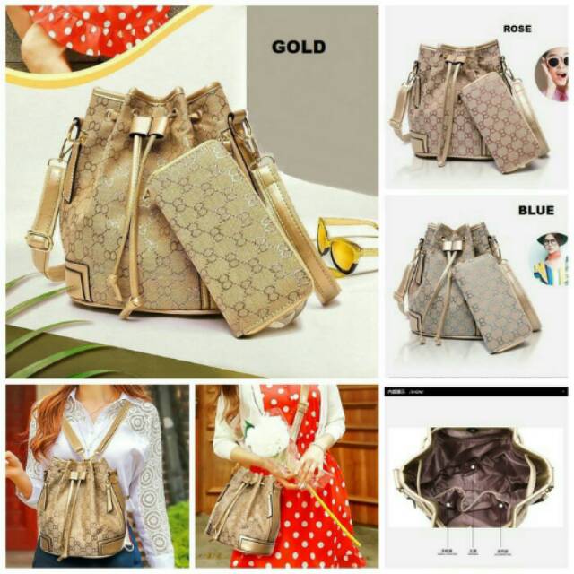 TAS SERUT GUCCI WANITA BISA RANSEL DAN SELEMPANG PG119