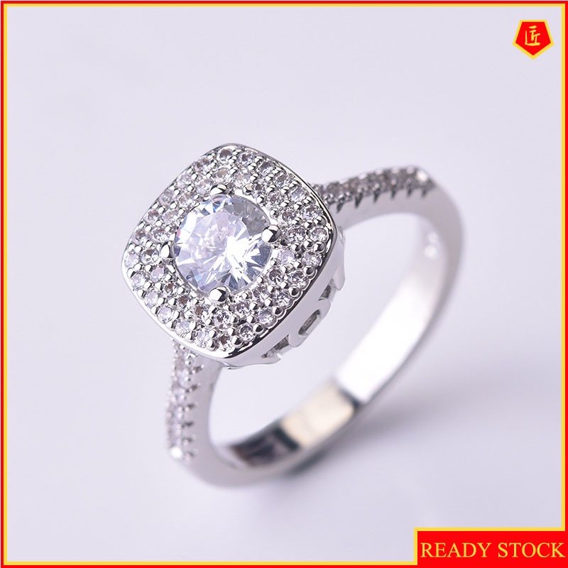 [Ready Stock]Fashion Simple Inlaid Moissanite Ring