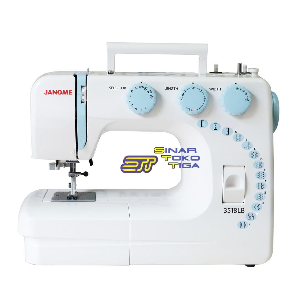 JANOME 3518 LB LIGHT BLUE MESIN JAHIT PORTABLE PEMULA 3518LB