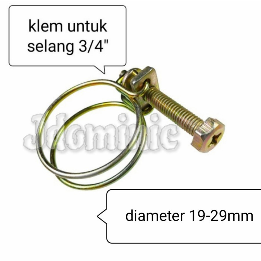 wire clamp 3/4" - klem untuk selang air 3/4 inchi kleman kawat seling sling jepit penjepit pipa pipe