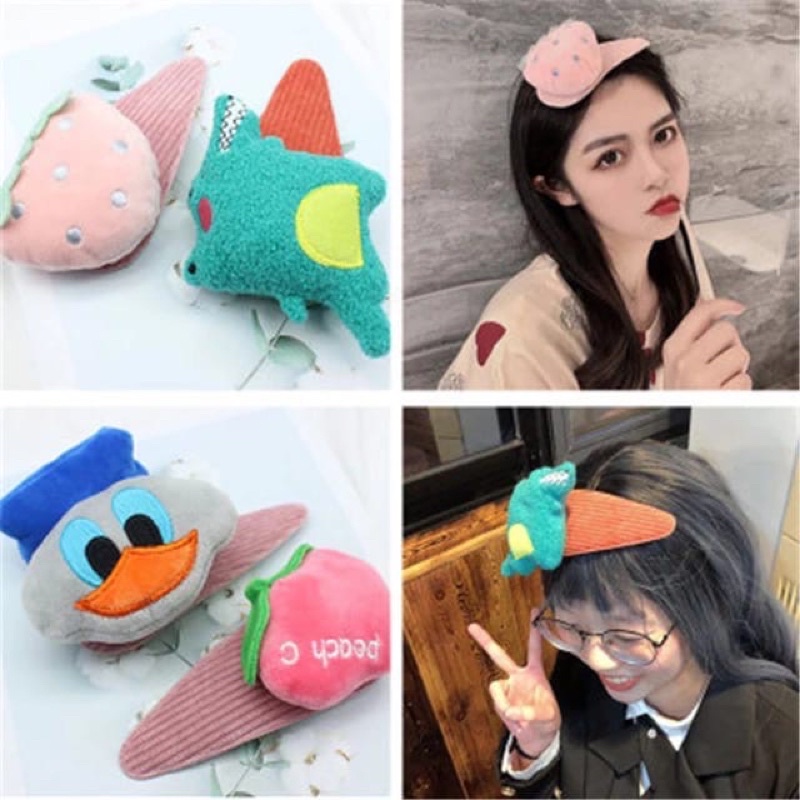 Delunashop Jepit Rambut tik top Karakter boneka Cute  Aksesoris Rambut Korea Hairpin Import Murah