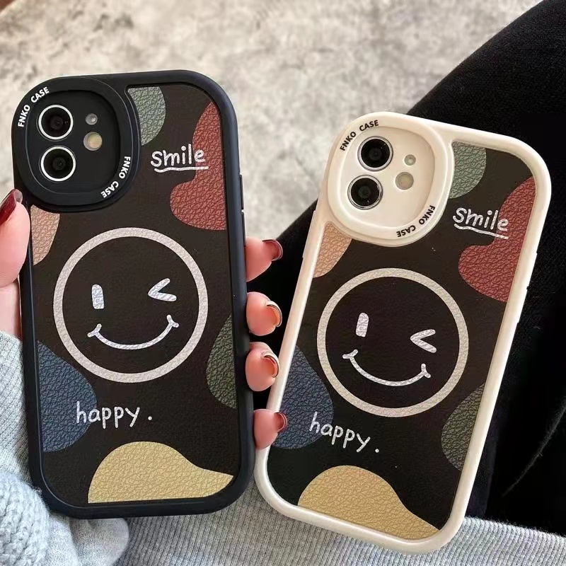 Soft Case TPU Motif Smiley Face Untuk iPhone 13pro 13prm 11 7Plus 8Plus Xr XS Max 13 12pro Max