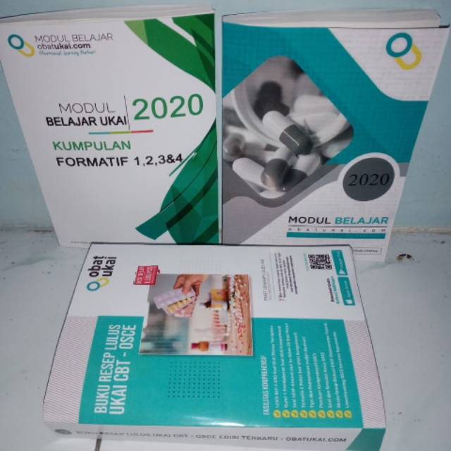 Paket 3 buku modul UKAI kumpulan formatif,modul belajar ukai 2020 dan resep lulus ukai CBT