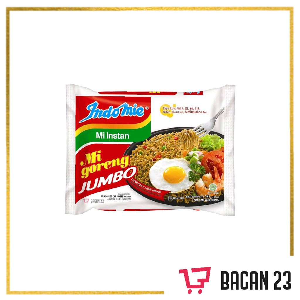 Indomie Goreng Jumbo (129gr) / Mi Instan Goreng Spesial  / Bacan 23 - Bacan23