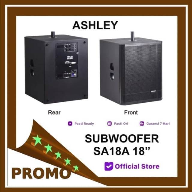 SUBWOOFER ASHLEY AKTIF SA 18A ORIGINAL 18INCH