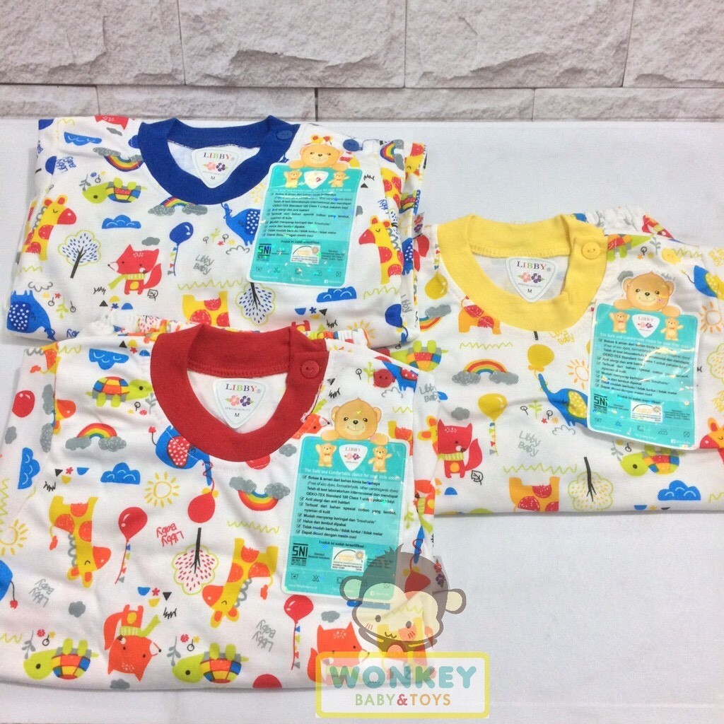 Libby Setelan Oblong Panjang motif isi 3 pasang Ukuran SML Besar