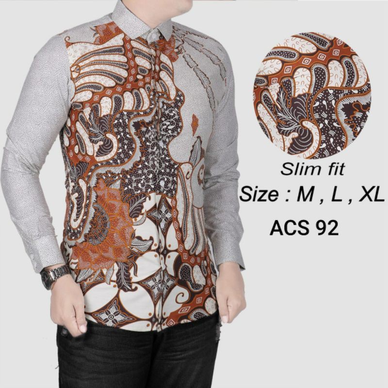 BATIK PRIA SLIM FIT LENGAN PANJANG KEMEJA BATIK PRIA COLINDION CBL1053