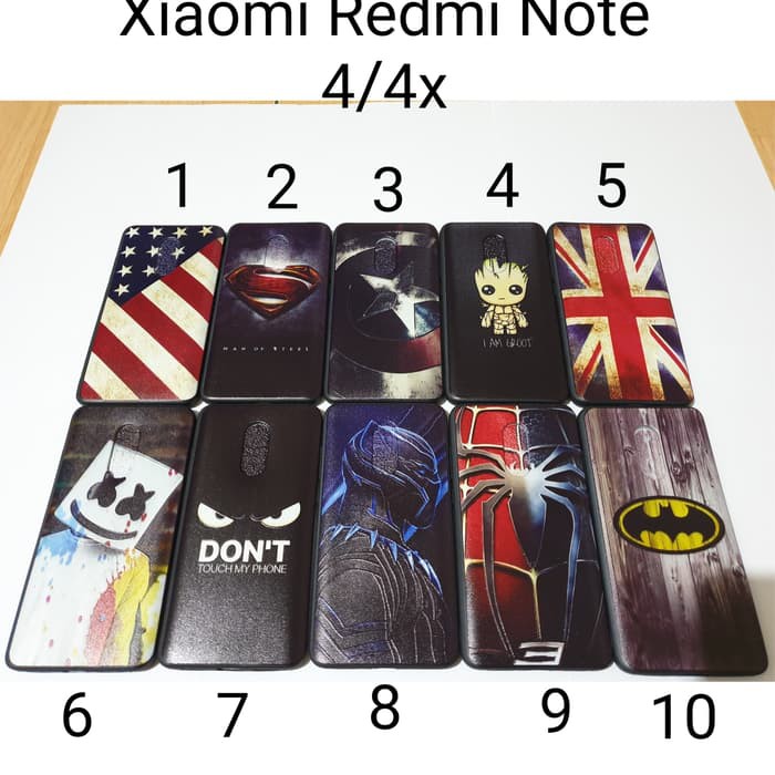 Case Softcase Karakter For Xiaomi Redmi Note 4x / Case Pria Xiaomi note4x Black Mancase