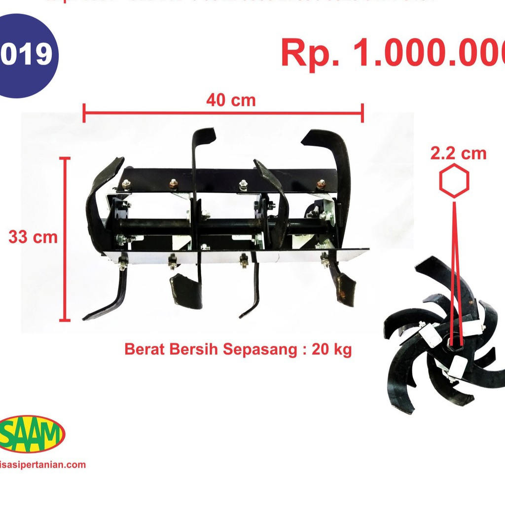 ANTI WIND BLADE - Alat Cacah Tanah untuk Tractor Mini ( Mini Tiller )