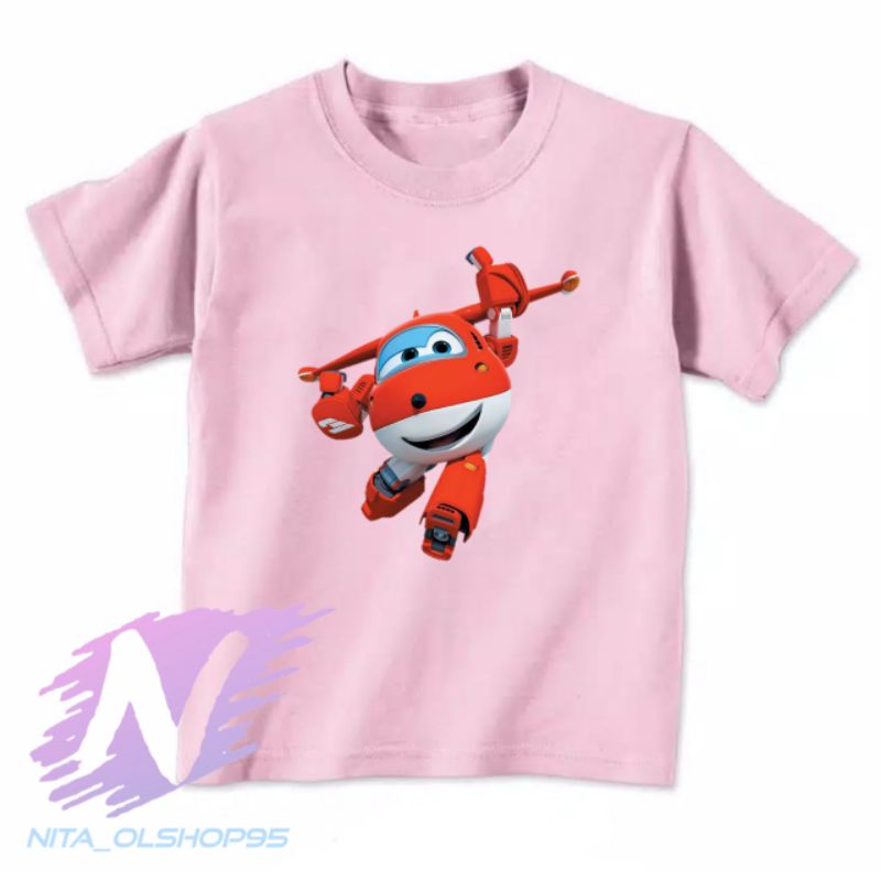 baju kaos anak superwings merah series tv pesawat