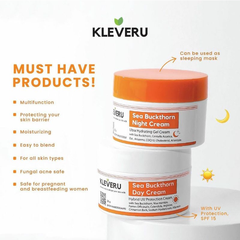 KLEVERU Sea Buckthorn Day Cream and Night Cream