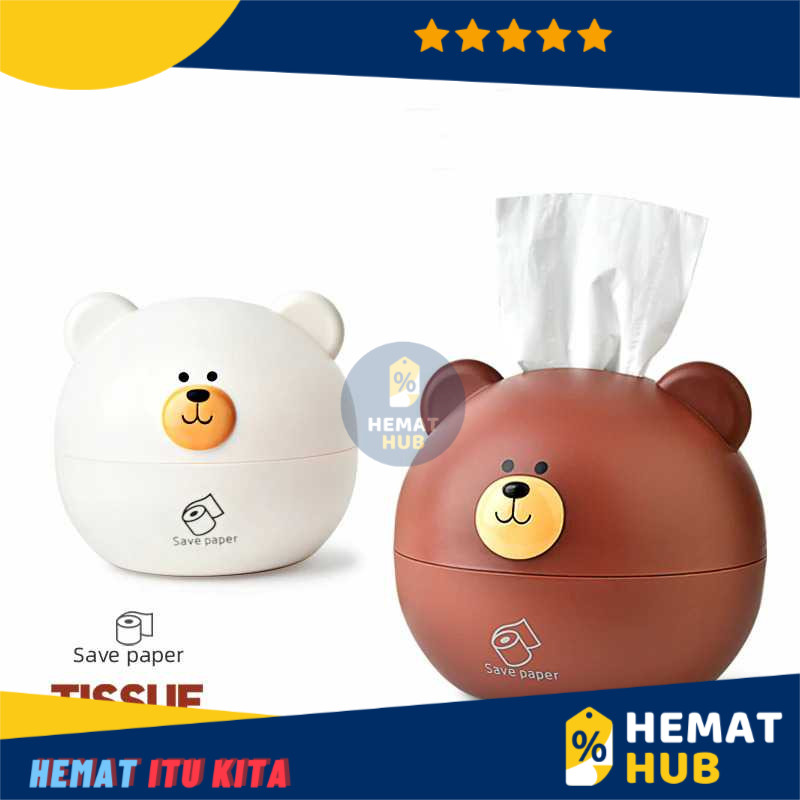 Kotak Tisu Gulung Tempat Tissue Roll Box Model Bear Unik Beruang Dekorasi Rumah Estetik