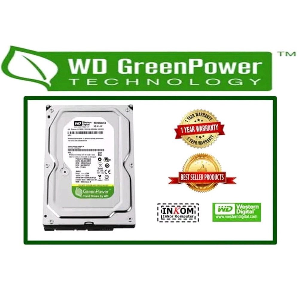 HARDDISK PC 3.5inch 160GB SATA 7200 RPM MERK WD GREEN - GARANSI 1 TAHUN Berkualitas