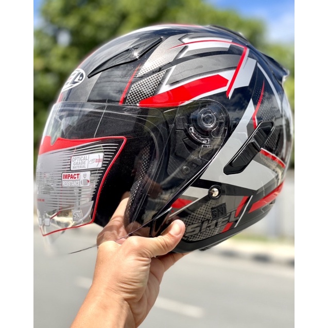 Helm Half Face Double Visor Shell Rover Sni