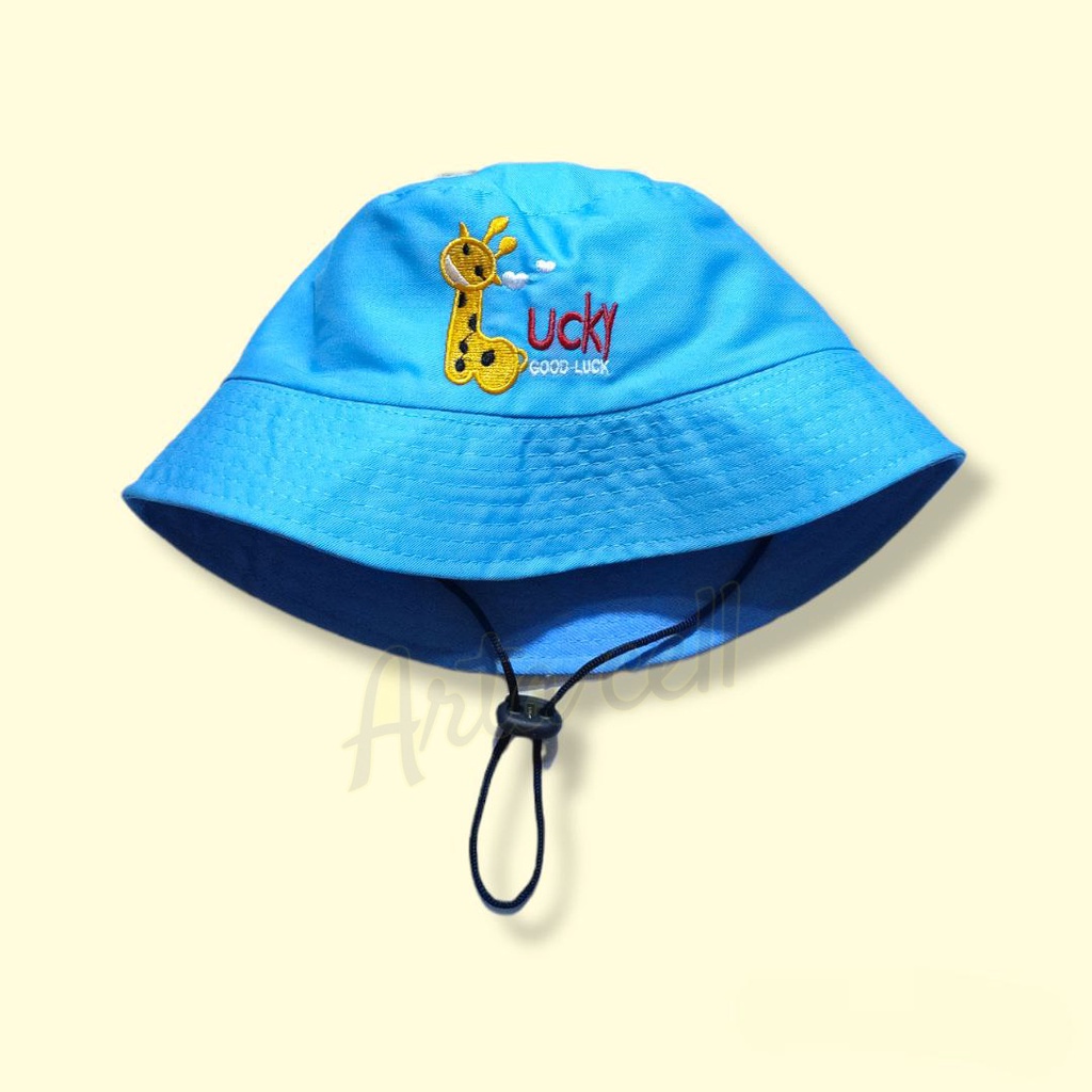 Topi Bucket Anak Bordir Good Lucky Tali / Bucket Anak Bordir Laki Laki dan Perempuan keren