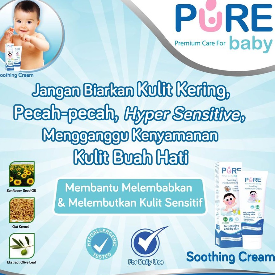 Pure Baby Soothing Moisturizer Cream / Krim Kulit Bayi / Baby Cream