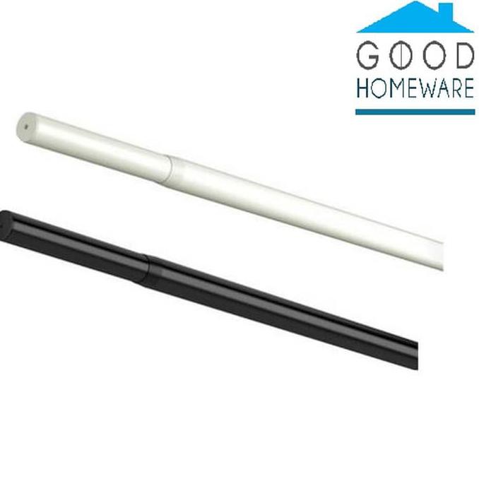 Salestok14- Ikea Hugad Batang Tirai 210-385 Cm, Putih / Hitam / Silver